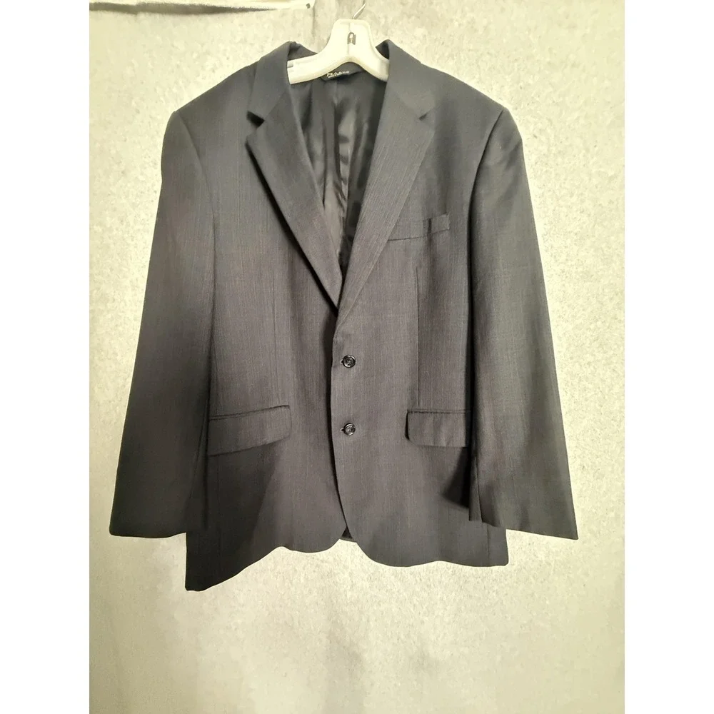 Jos. A. Bank Suit Mens 44 39x30 Gray 100% Wool 2 Piece‎ Jacket Pants Formal